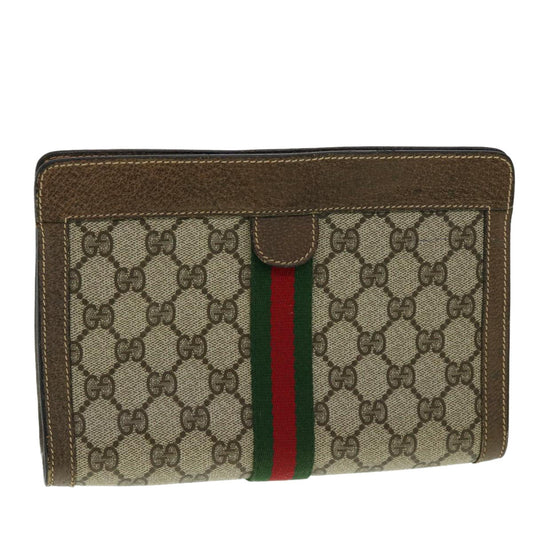 Luxury Gucci Trending 2025 GG Canvas Web Sherry Line Clutch Bag Beige Red Green