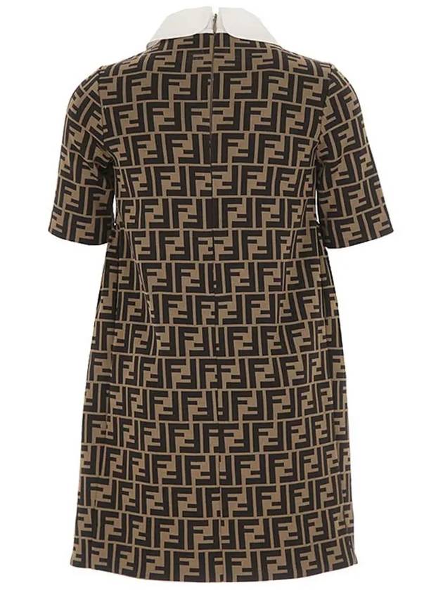 Luxury Fendi Kids Pullover Logo Dress Brown
