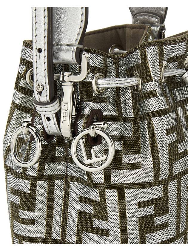 Luxury Fendi FF Jacquard  Bucket Bag Black