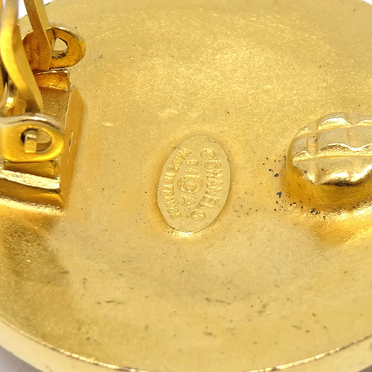 Luxury Chanel 1994 Gold 'CC' Filigree Earrings Large