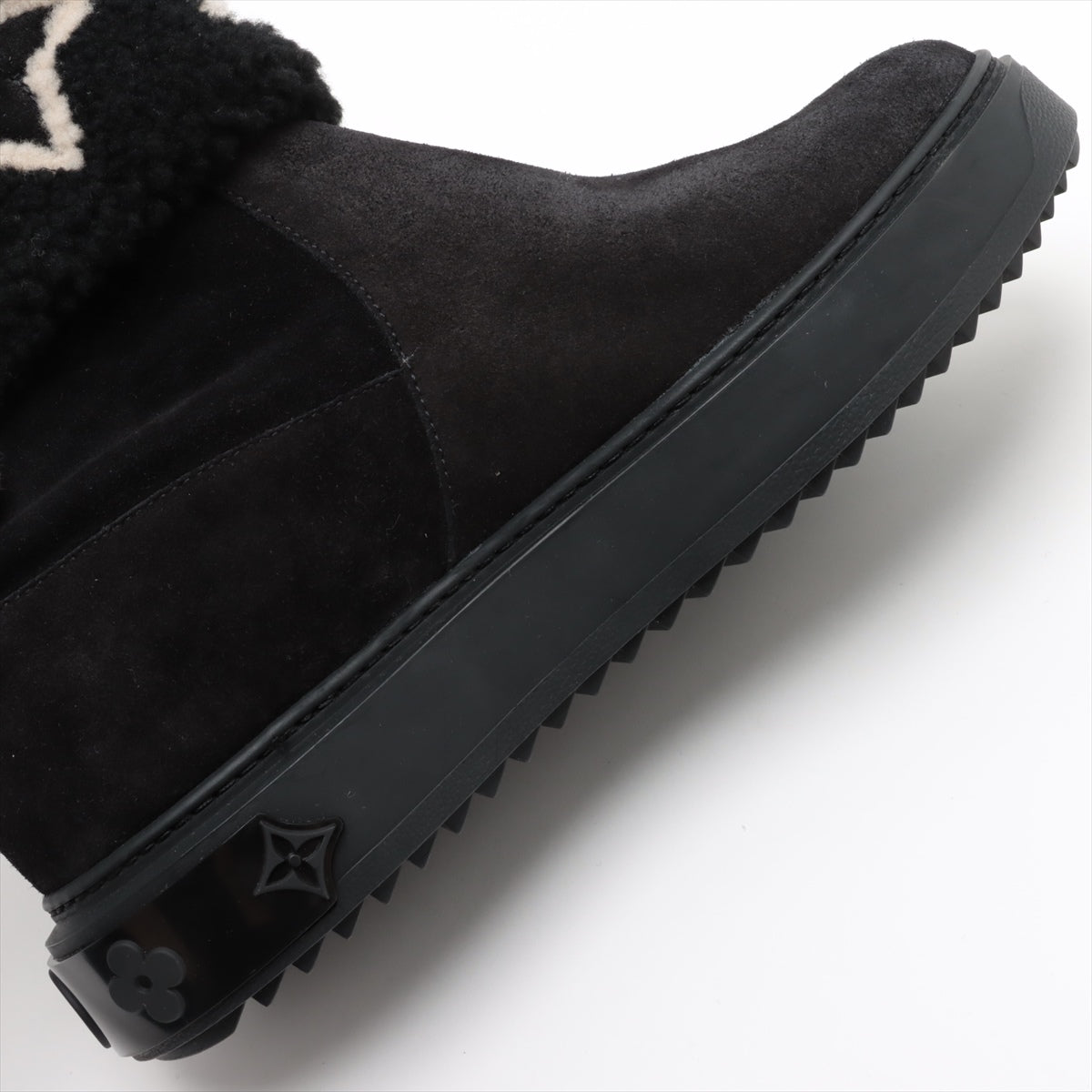 Louis Vuitton Snowdrop Line 22 Years Mouton Boots 38 1/2  Black TC0272 Insol0 Mark  Family Selling Goods