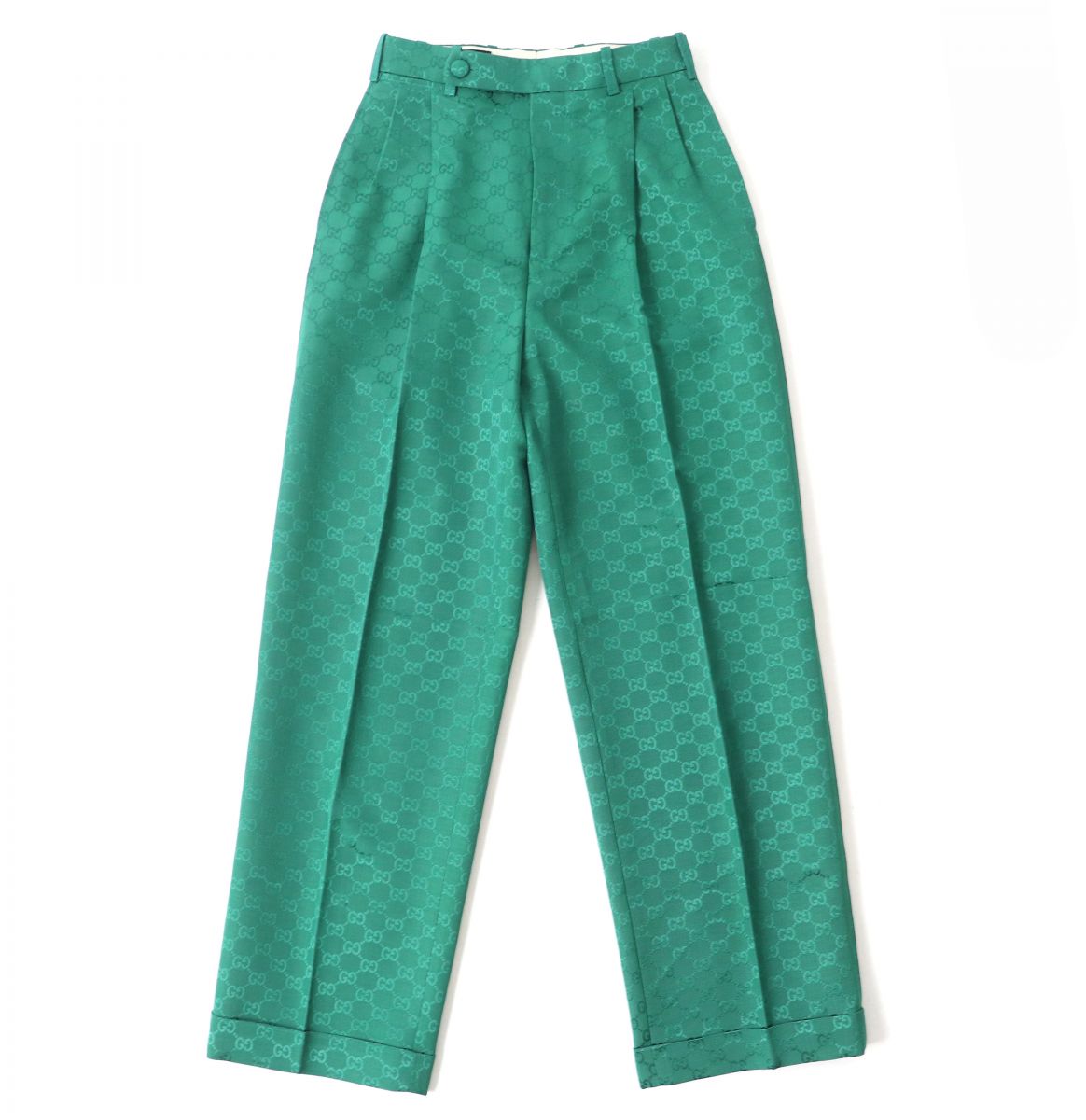 Luxury Gucci Trending 2025 GG Canvas Pants Slacks Green 36