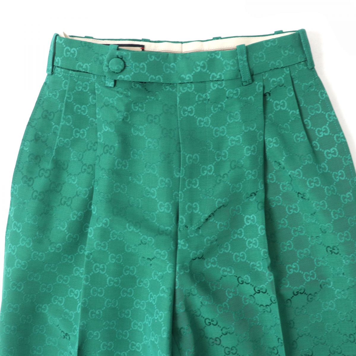 Luxury Gucci Trending 2025 GG Canvas Pants Slacks Green 36