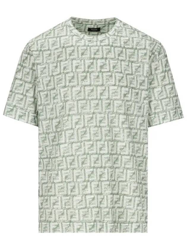 Luxury Fendi FF Cotton Short Sleeve T-Shirt Green
