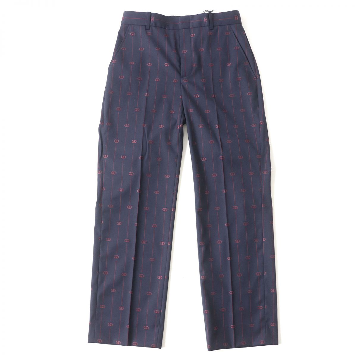 Luxury Gucci Trending 2025 Interlocking G Trousers 38 Navy Red