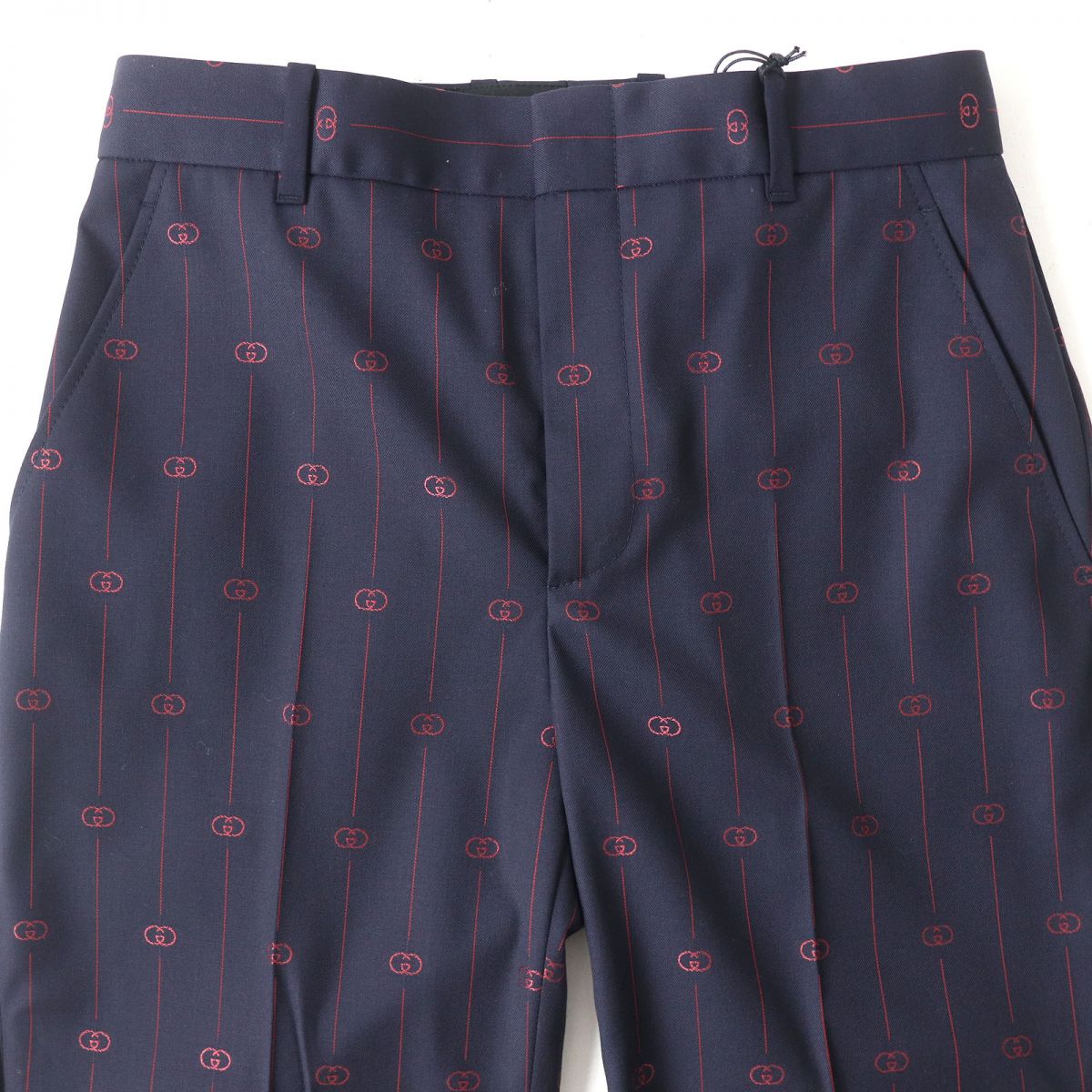 Luxury Gucci Trending 2025 Interlocking G Trousers 38 Navy Red