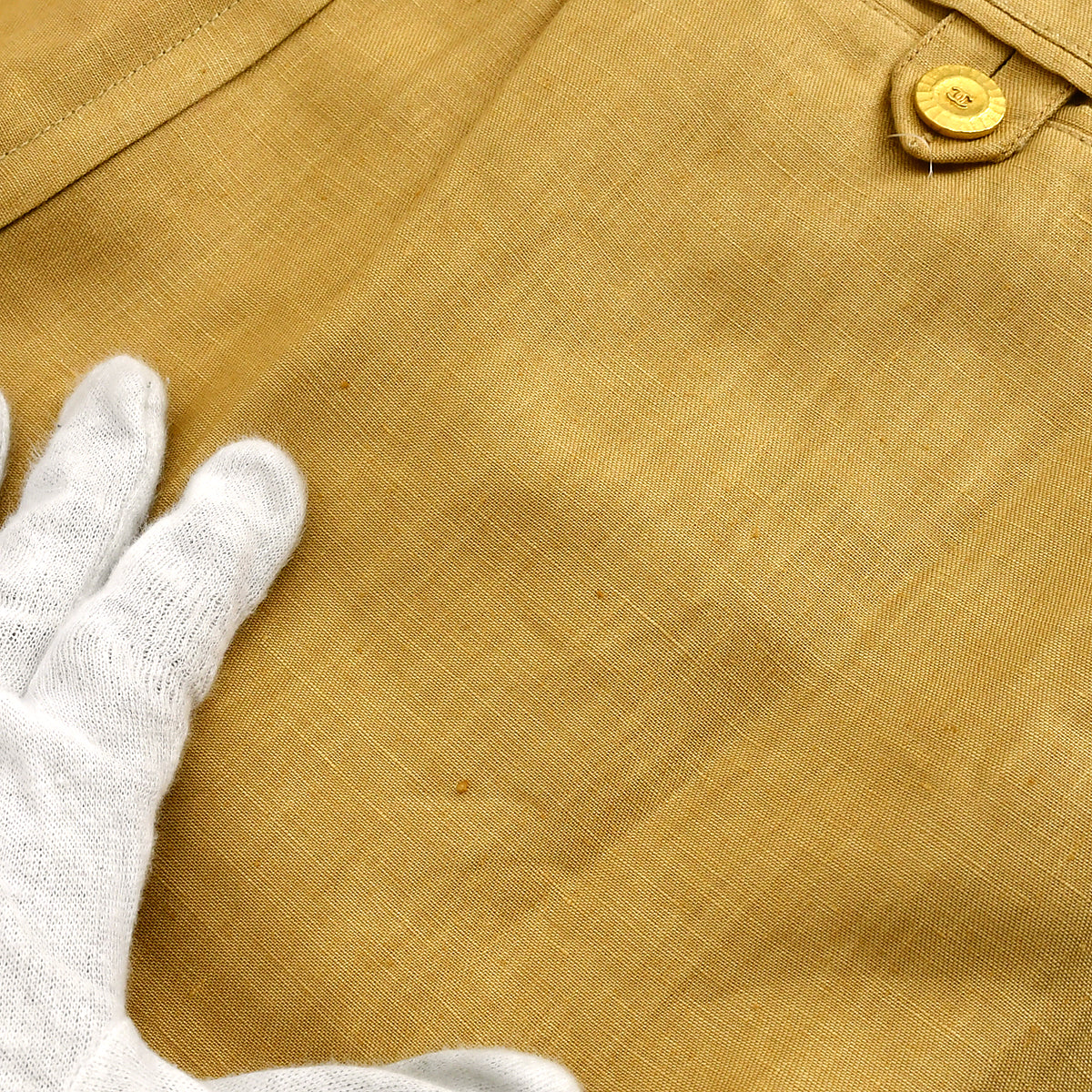 Luxury Chanel CC-buttons linen skirt #38