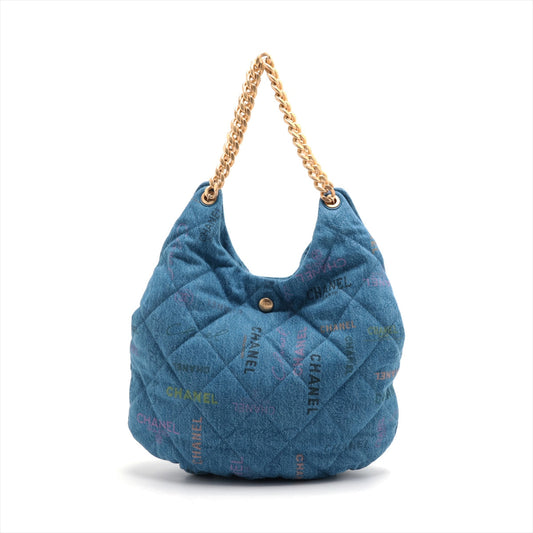 Chanel Matrasse Denim Chain Shoulder Bag Blue G