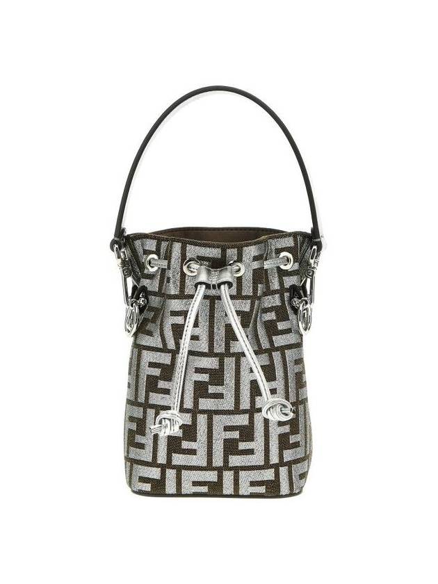 Luxury Fendi FF Jacquard  Bucket Bag Black