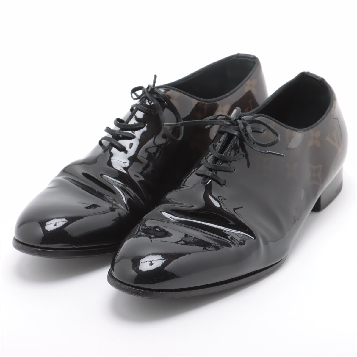 Louis Vuitton LV Vandom Line 18 Years Patentless Dress Shoes 6 1/2 Men Black  Brown DI0198 Monogram