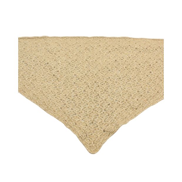 Luxury Chanel Beige/ Gold Triangle Cashmere Shawl