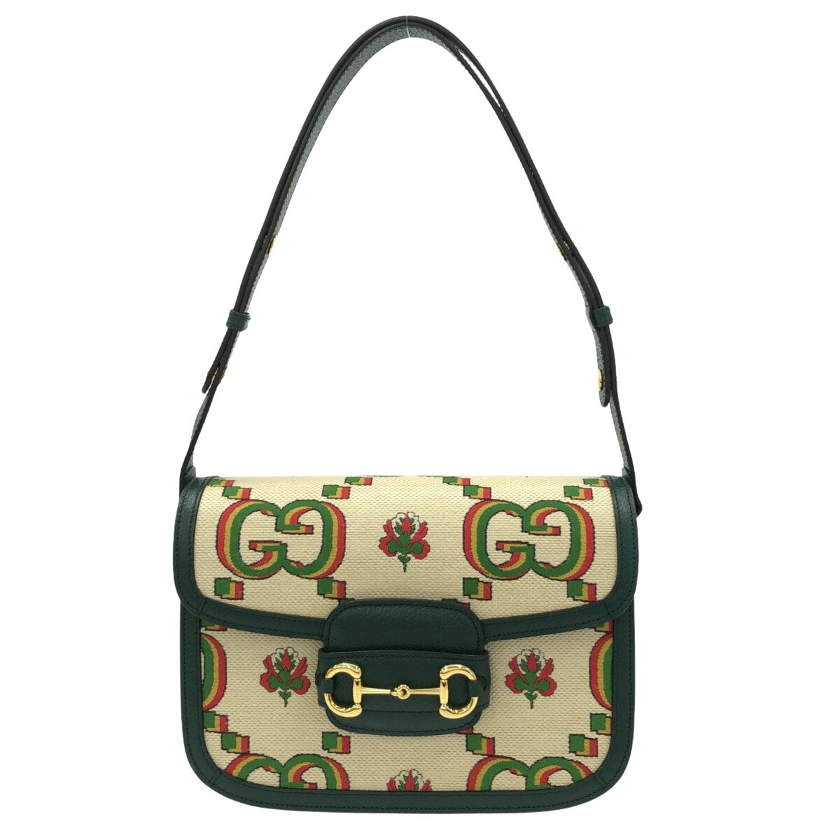 Gucci Horsebit  Canvas Shoulder Bag ()