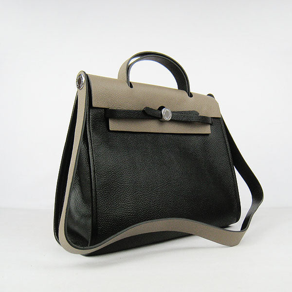 Luxury Hermes Herbag 60667 2way Cow Leather Grey