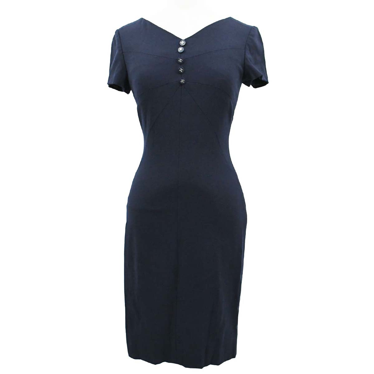 Luxury Chanel 1996 Spring CC-button fitted dress #36