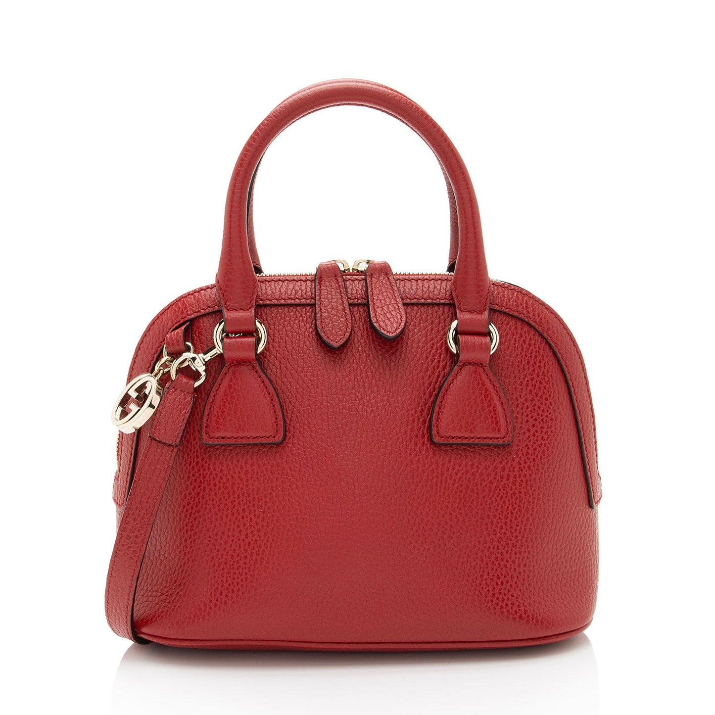 Gucci Leather GG Charm Dome Small Shoulder Bag