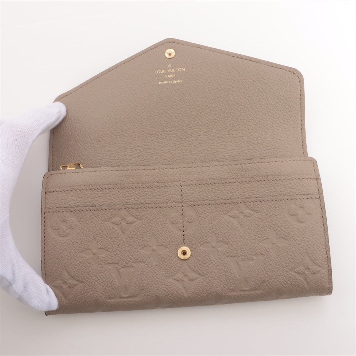 Louis Vuitton Monogram Emplant Portfoliosara M68708 Turtle Wallet