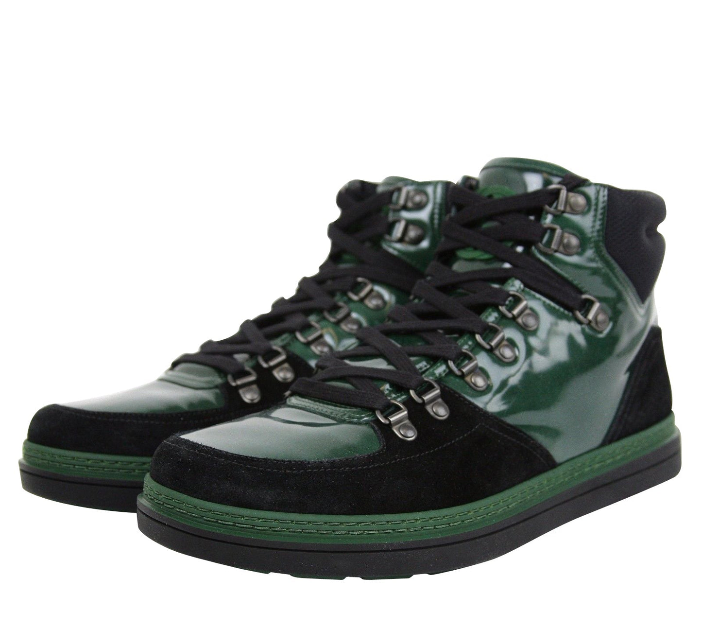 Gucci Men's Contrast Combo High top  Suede Leather Sneaker