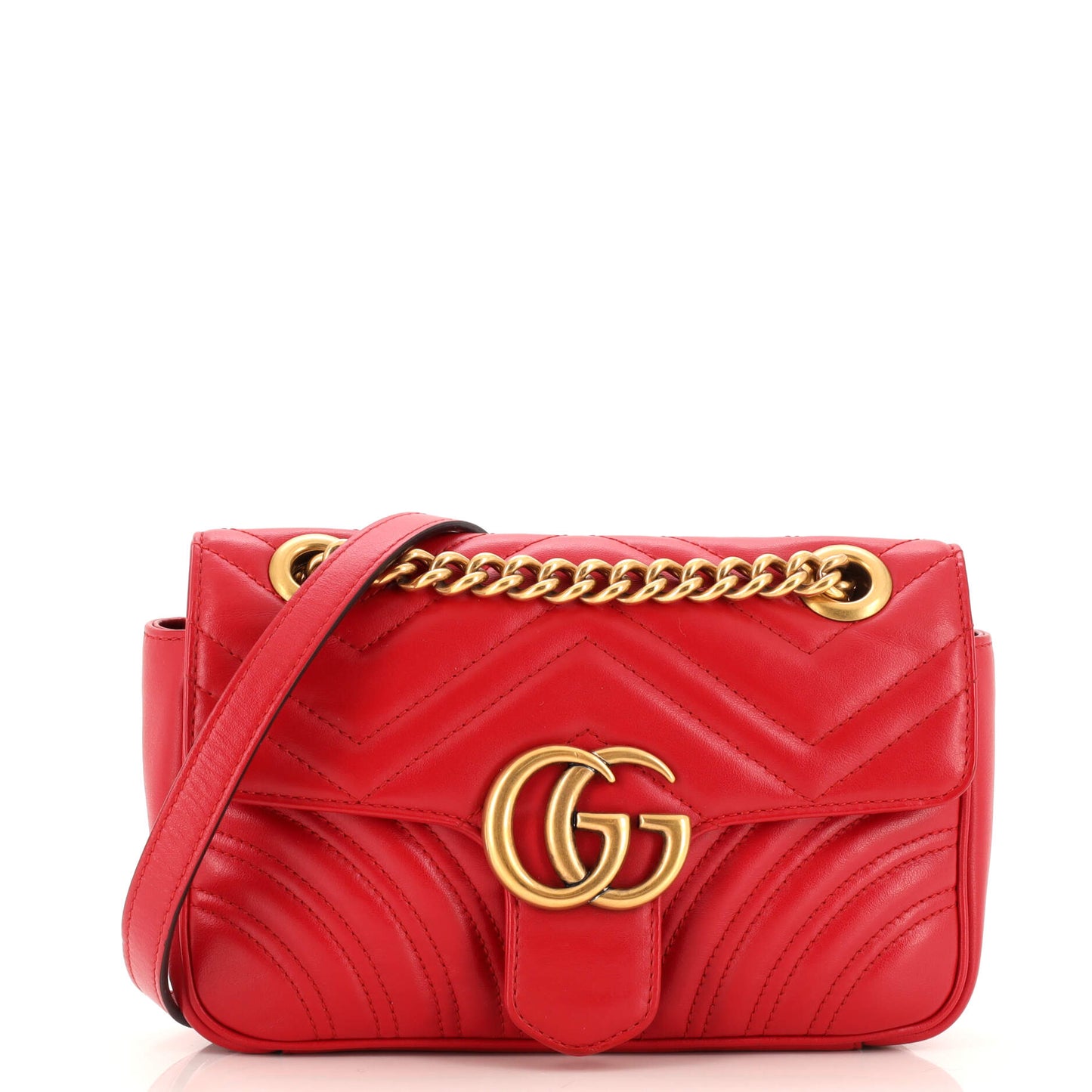 Luxury Gucci Trending 2025 GG Marmont Flap Bag Matelasse Leather Mini