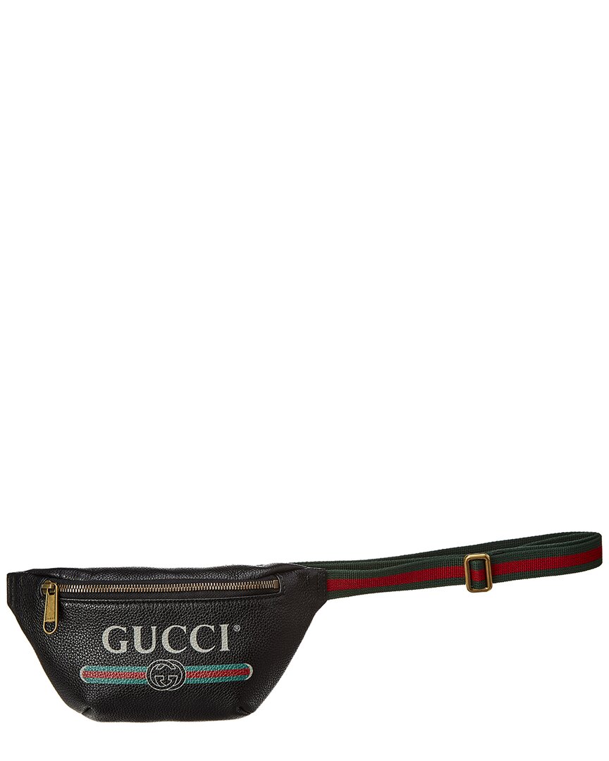 Luxury Gucci Logo Print Small Leather Belt Bag