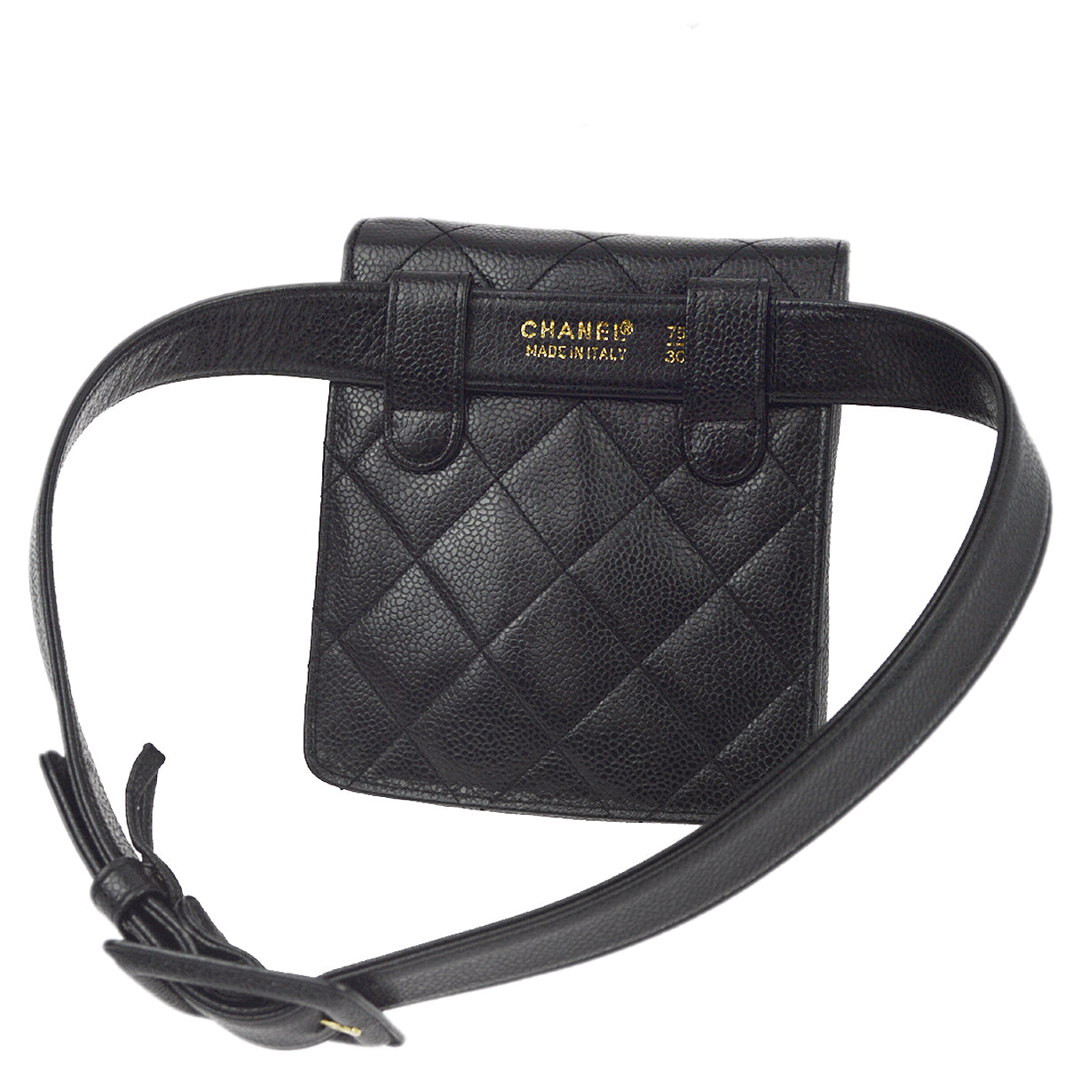 Luxury Chanel Black Caviar Belt Bum Bag #75/30