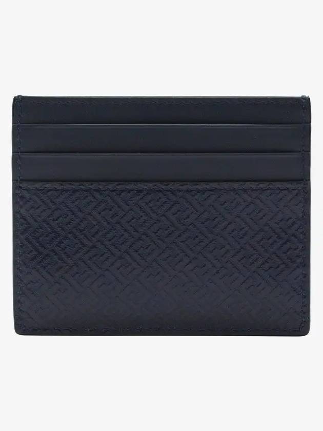 Luxury Fendi FF Micro Card Wallet Navy