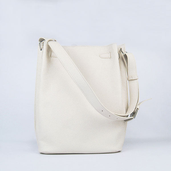 Luxury Hermes Nappa Leather Shoulder Bag H2804 beige Silver