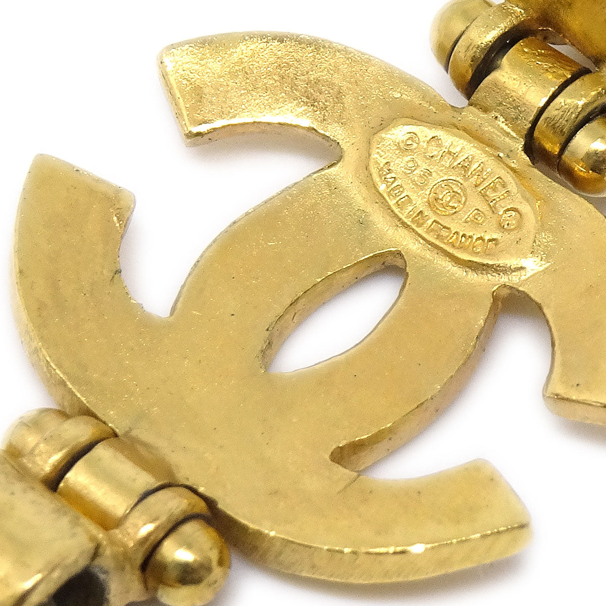 Luxury Chanel 1995 Heart Mirror CC Gold Chain Necklace