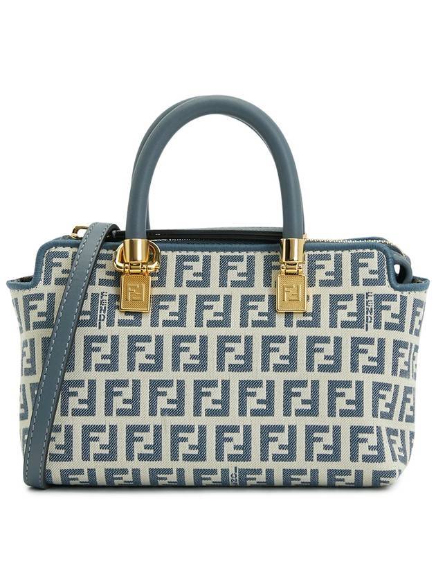 Luxury Fendi FF Small Fabric Tote Bag Blue