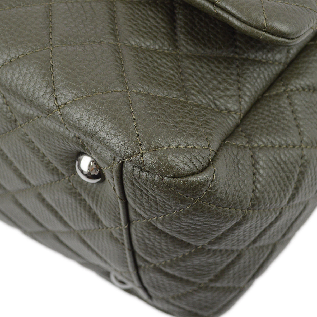 Luxury Chanel Gray Calfskin XXL Single Flap Shoulder Bag