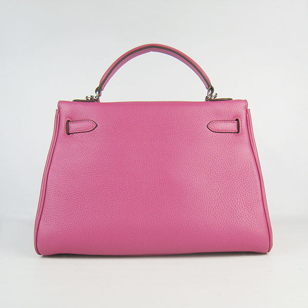 Luxury Hermes Kelly 32cm Togo leather handbag 6108 peach silver