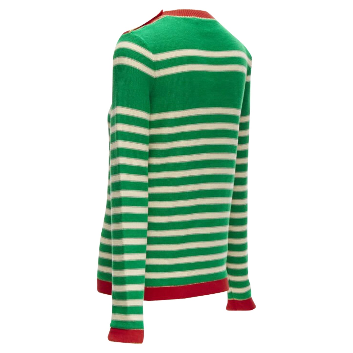 Gucci sailor intarsia embroidery striped sweater