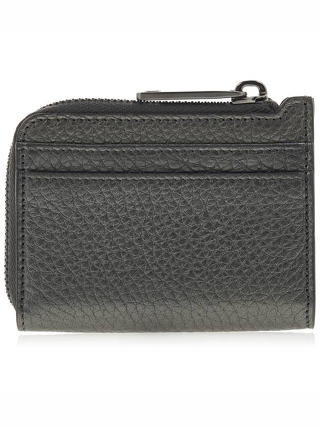 Luxury Fendi Logo Leather Card Wallet Grey
