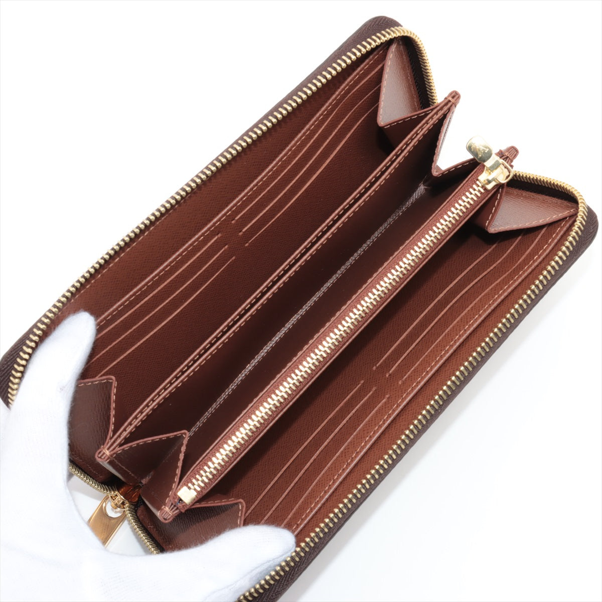 Louis Vuitton Monogram Zippyr Wallet M42616 Brown Round Zipper Wallet