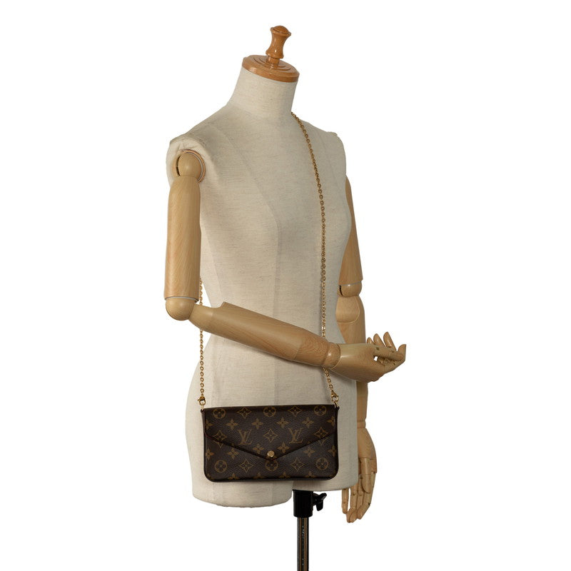 Louis Vuitton Monogram Pochette Felice Chain Shoulder Bag Backpack M61276 Brown Fucks PVC Leather  Louis Vuitton
