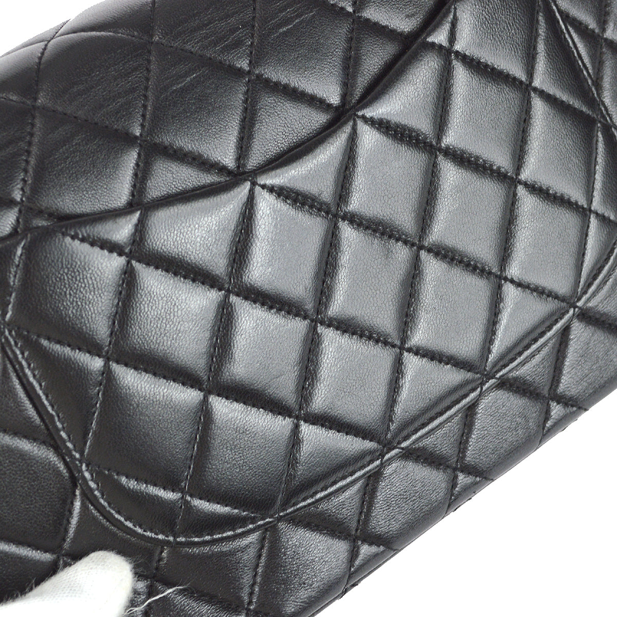 Luxury Chanel 1994 Classic Single Flap Medium Handbag Black Lambskin