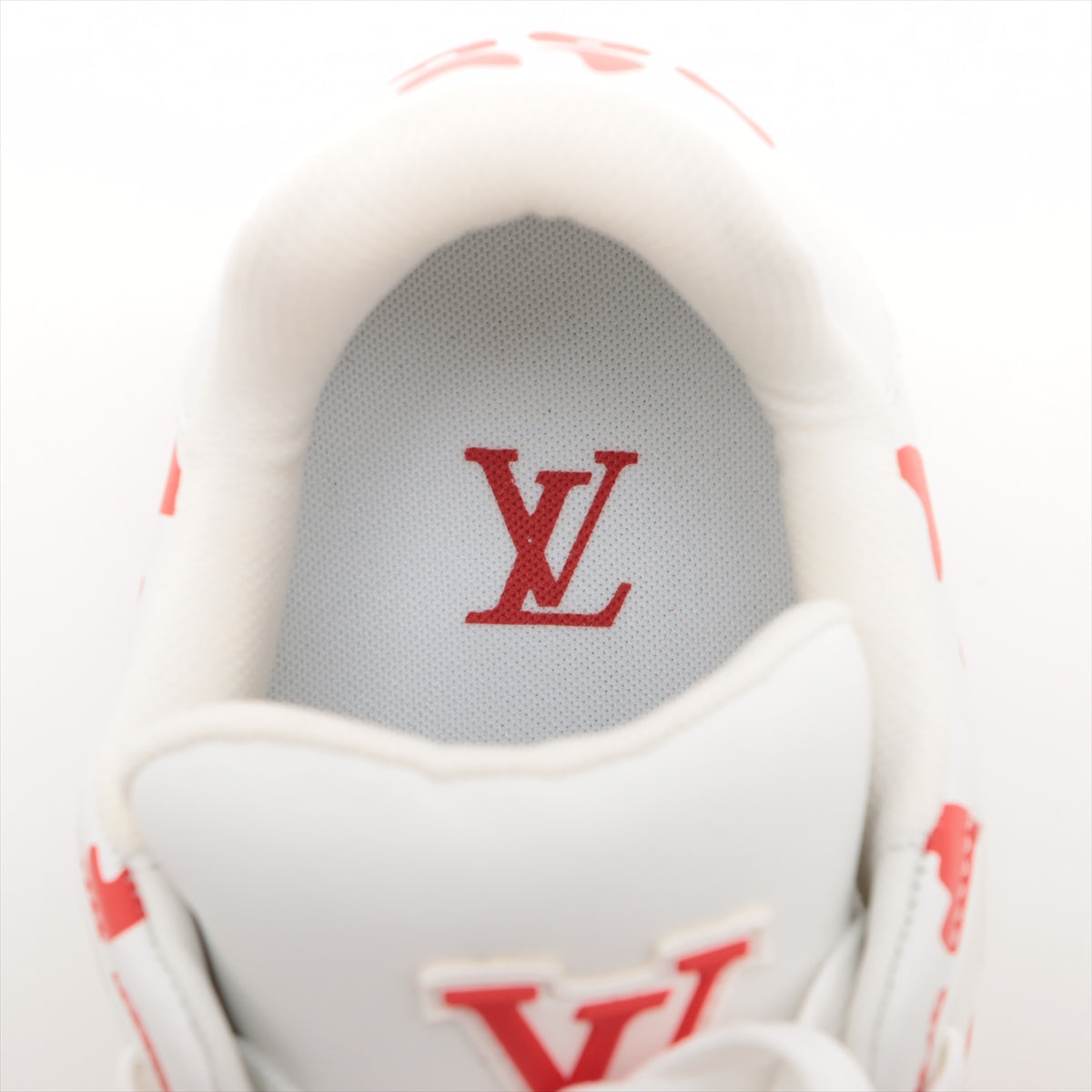 Louis Vuitton  NIGO LV Trainer Line 21 years Leather × Fabric Snickers 4 Unisex Red × White FD0291 LV Logo