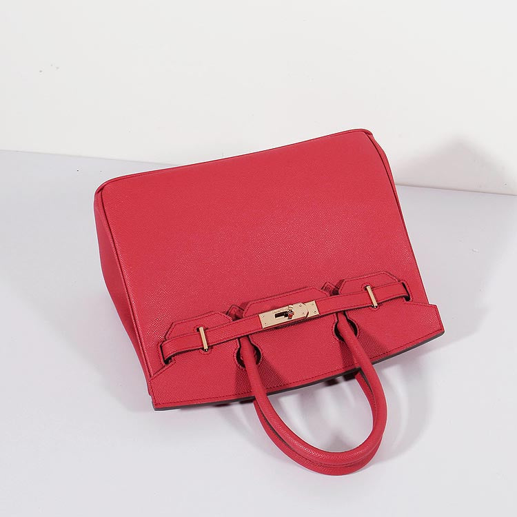 Luxury Hermes 30cm Birkin Bag Epsom Leather With Strap Red Gold