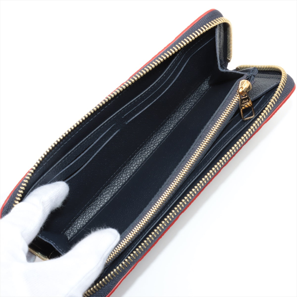 Louis Vuitton Monogram Emplant Portfolio Clemence M69415 Marine Round  Wallet  Reaction