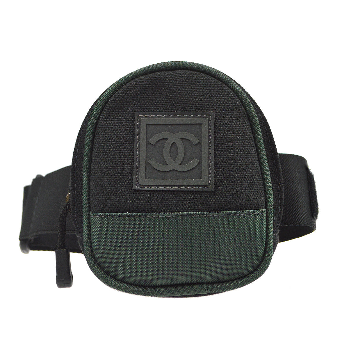 Luxury Chanel Sports Line Leg Bag Pouch Black Green