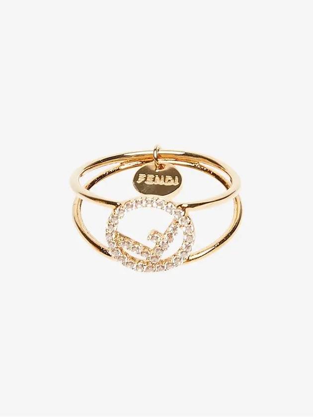Luxury Fendi F Is Luxury Fendi Crystal-Embellished Ring Gold