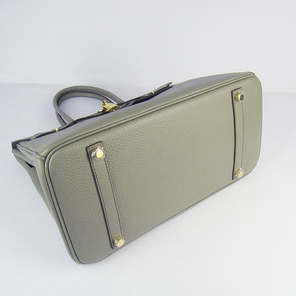 Luxury Hermes Birkin 30cm Togo Leather Handbags Dark Grey Golden