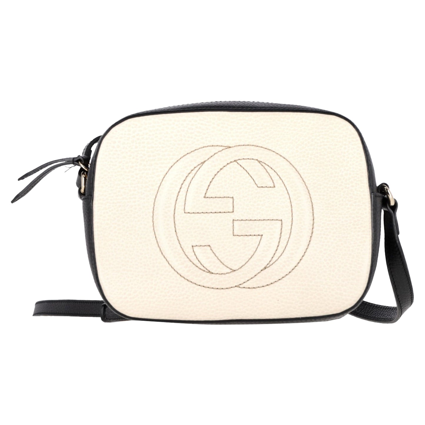Gucci Soho Disco Shoulder Bag in White Grained Calfskin Leather