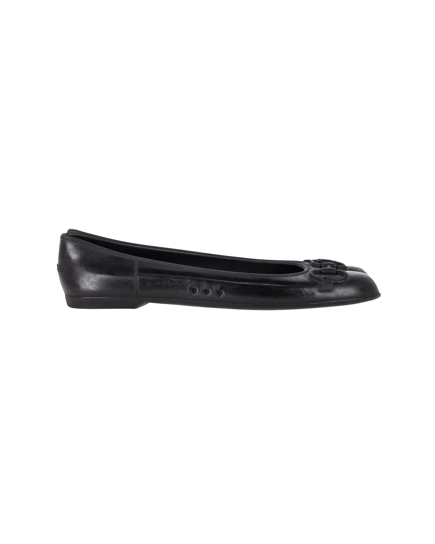 Luxury Gucci Trending 2025 Ballerina Flats in Black Rubber