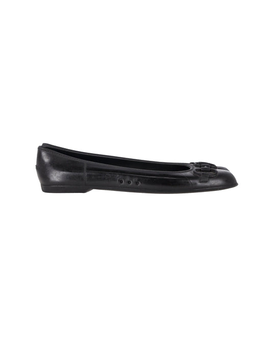 Luxury Gucci Trending 2025 Ballerina Flats in Black Rubber