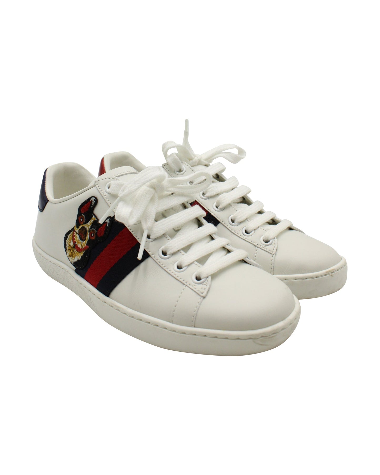 Gucci Ace Embroidered Sneaker In White Leather