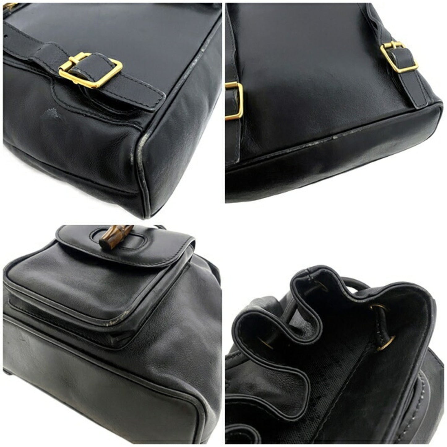 Gucci Bamboo  Leather Backpack Bag ()