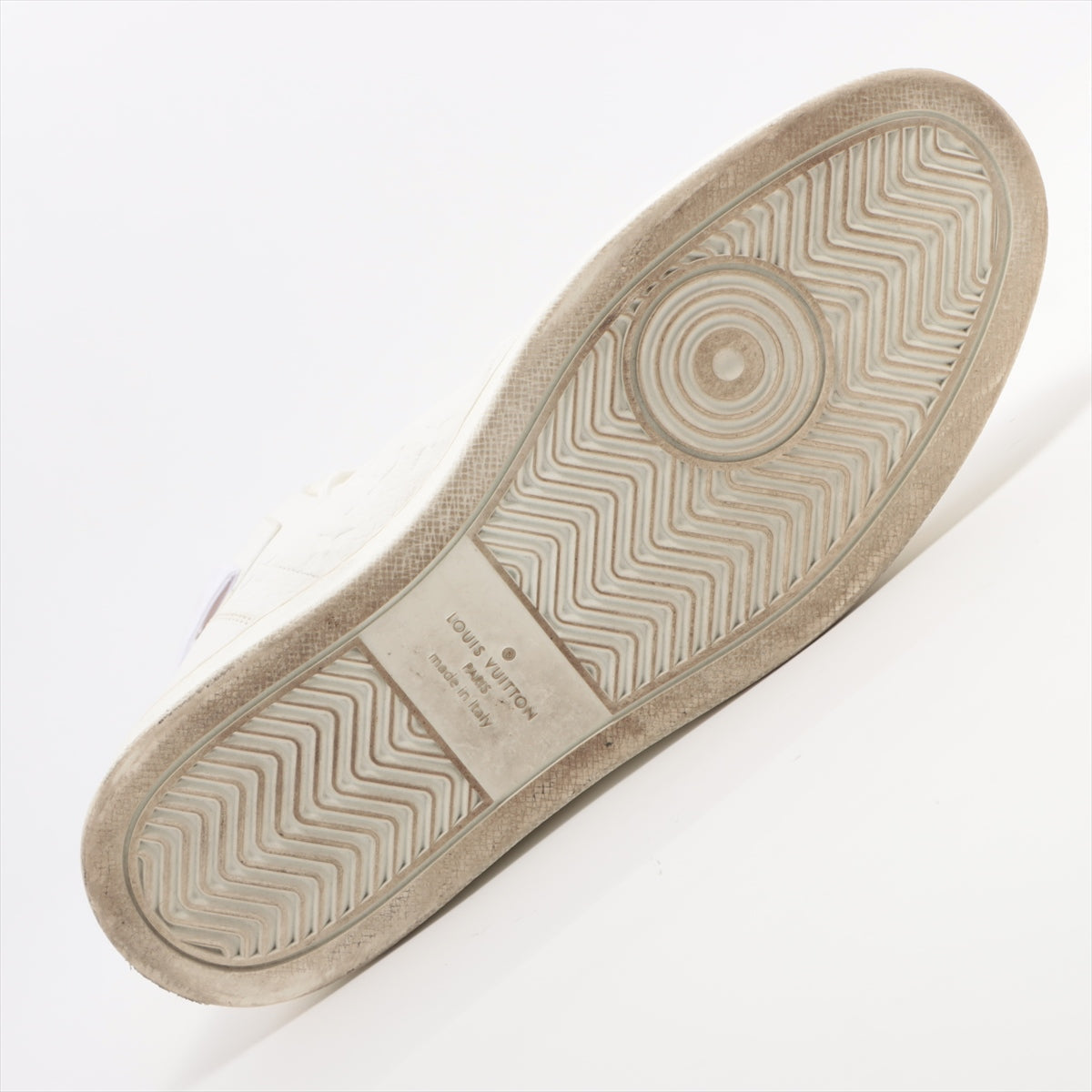 Louis Vuitton Rivoli Line 19 Years Leather Highcut Sneaker 8 Men White MS0199 Monogram