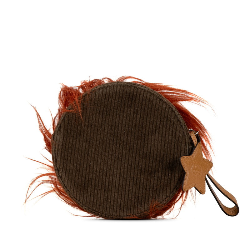 Luxury Gucci Trending 2025 Corduroy Leather Faux Fur Lion Handbag