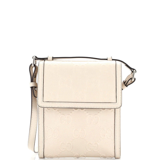 Luxury Gucci Trending 2025 Flap Crossbody Bag GG Embossed Perforated Leather Small