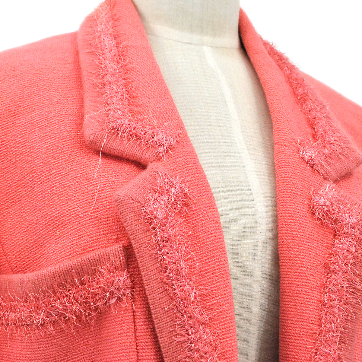 Luxury Chanel Fall 1994 frayed-detailed single-breasted blazer #40